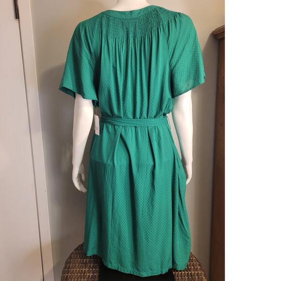 NWT Croft Barrow Green Swiss Dot Midi Dress XXL Cottagecore Modest Spring Career - Picture 5 of 14